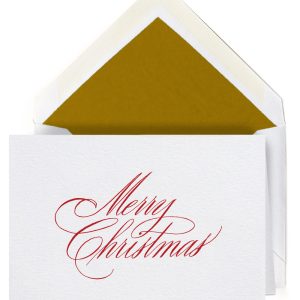 Holiday Colonial Folded Card: Merry Christmas