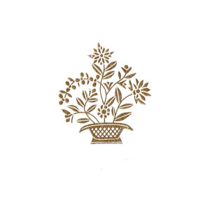 Colonial Flower Basket Motif - Genuine Engraving