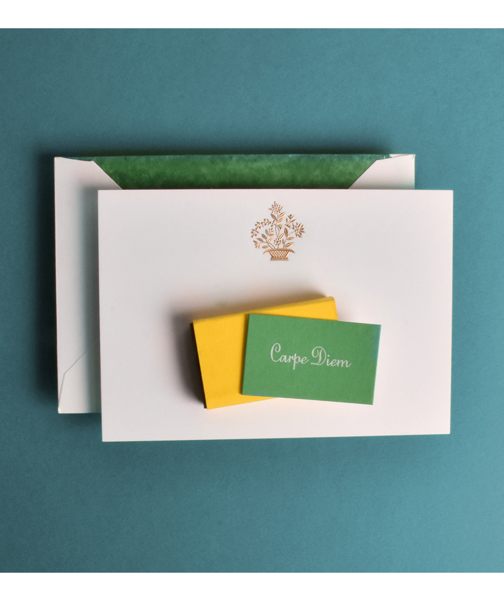 Colonial Flower Basket Motif - Genuine Engraving