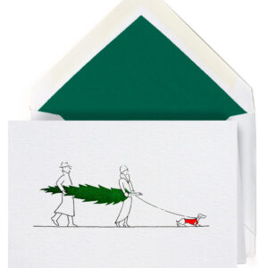 Bringing Home the Tree (Multicolor on White Stock) (sets of 10)